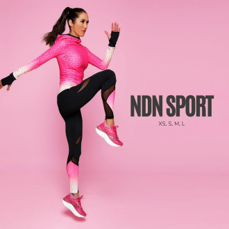 NDN - Sportovní legíny IRONMUM X091 (černo-růžová)