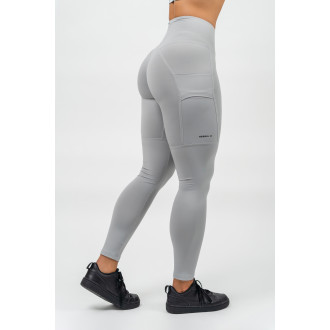 NEBBIA - Legíny s vysokým pasem LEG DAY GOALS 248 (light grey)