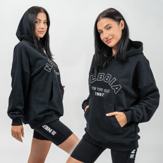 NEBBIA - Oversize mikina s kapucí GYM RAT 256 (black)