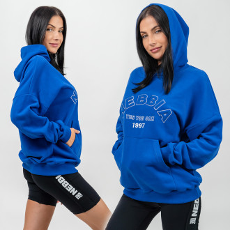 NEBBIA - Oversize mikina s kapucí GYM RAT 256 (blue)