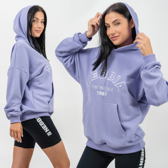 NEBBIA - Oversize mikina s kapucí GYM RAT 256 (light purple)