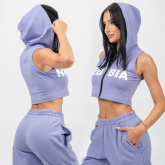 NEBBIA - Crop mikina bez rukávů MUSCLE MOMMY 258 (light purple)