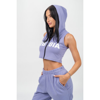 NEBBIA - Crop mikina bez rukávů MUSCLE MOMMY 258 (light purple)