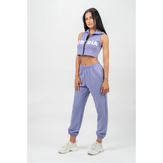 NEBBIA - Crop mikina bez rukávů MUSCLE MOMMY 258 (light purple)