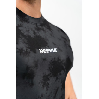 NEBBIA - Pánské kompresní tričko maskáčové 338 (black)