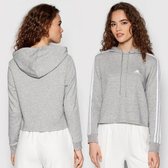 ADIDAS - Cropped mikina 3-Stripes (šedá) GM5592