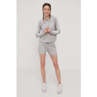 ADIDAS - Cropped mikina 3-Stripes (šedá) GM5592