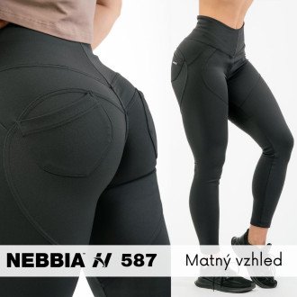 NEBBIA - Lifting Effect Bubble Butt legíny s vysokým pasem 587 (black)
