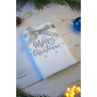 Bílý vánoční ručník MERRY CHRISTMAS (OLXMAS07)