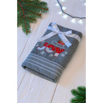Šedý vánoční ručník JOY (OLXMAS08)