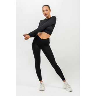 NEBBIA - Crop top s dlouhým rukávem ELEVATED 468 (black)