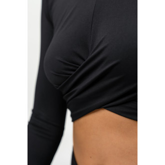 NEBBIA - Crop top s dlouhým rukávem ELEVATED 468 (black)