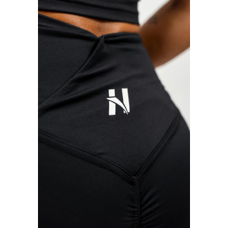 NEBBIA - Leginové šortky s vysokým pasem AGILE 475 (black)