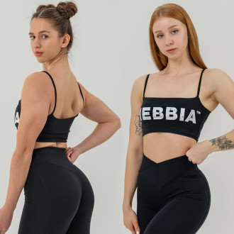 NEBBIA - Bandeau podprsenka BACK CHECK 612 (black)