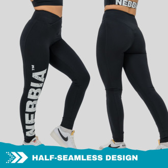 NEBBIA - Fitness legíny s vysokým pasem GLUTE CHECK 613 (black)