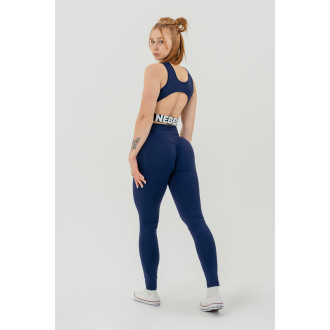 NEBBIA - Fitness legíny s vysokým pasem GLUTE CHECK 613 (dark blue)