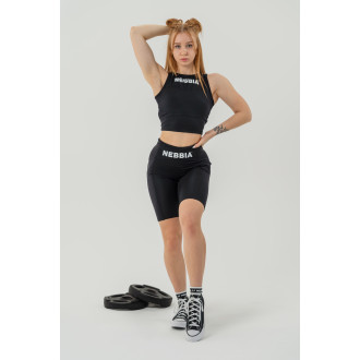 NEBBIA - Crop top tílko GYM THERAPY 618 (black)