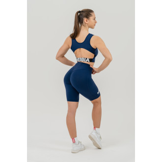 NEBBIA - Crop top tílko GYM THERAPY 618 (dark blue)