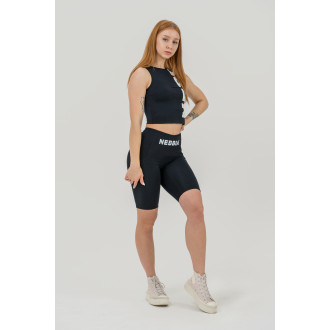 NEBBIA - Cyklistické šortky s vysokým pasem GYM THERAPY 628 (black)