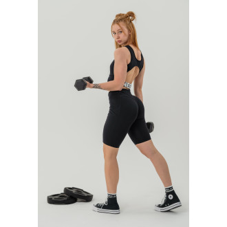 NEBBIA - Cyklistické šortky s vysokým pasem GYM THERAPY 628 (black)