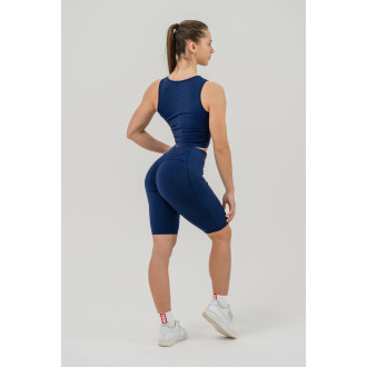 NEBBIA - Cyklistické šortky s vysokým pasem GYM THERAPY 628 (dark blue)