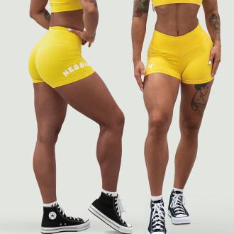 NEBBIA - Šortky s vysokým pasem GYM HERO 582 (yellow)