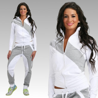 NDN - Dámská sportovní mikina LILI X004 (bílo-šedá)
