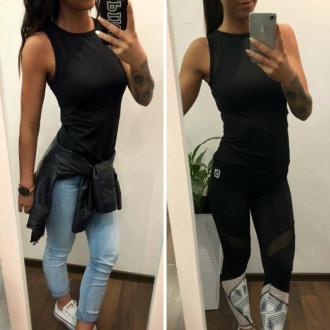 NDN - Dámske fitness tílko ALICE X026 (černá)