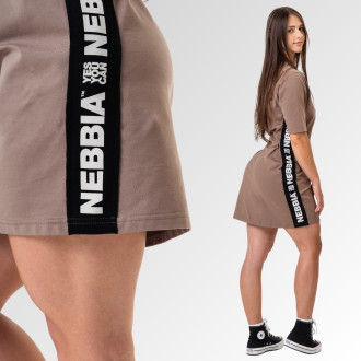 NEBBIA - Tričkové oversized šaty NEBBIA CLUB 594 (brown)