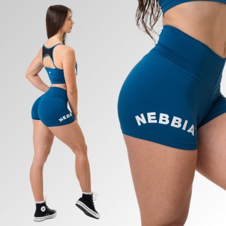 NEBBIA - Šortky s vysokým pasem GYM HERO 582 (dark blue)