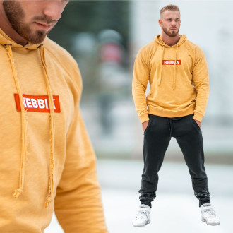NEBBIA - Pánská mikina s kapucí 149 (mustard)