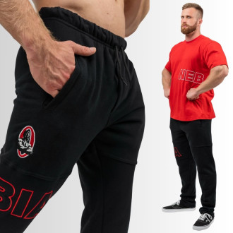 NEBBIA - Pánské tepláky s logem Mr.Olympia 705 (black)