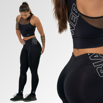 NEBBIA - Sportovní legíny s vysokým pasem 443 (black)