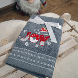 Šedý vánoční ručník JOY (OLXMAS08)