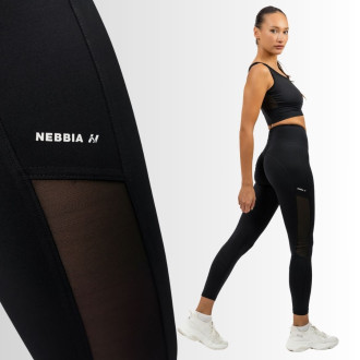 NEBBIA - Sportovní legíny s boční síťkou 480 (black)