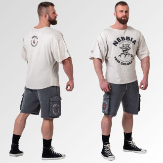 NEBBIA - Washed bavlnený rag top GOLDEN AGE 788 (light grey)
