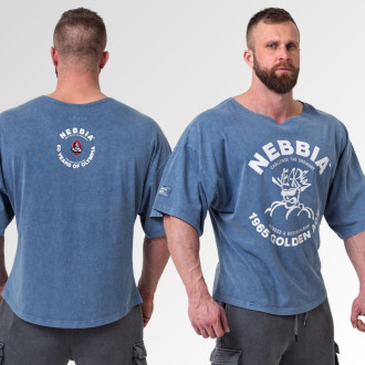 NEBBIA - Washed bavlnený rag top GOLDEN AGE 788 (blue)