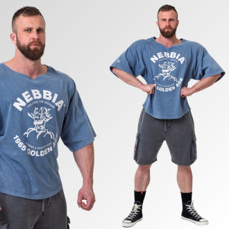 NEBBIA - Washed bavlnený rag top GOLDEN AGE 788 (blue)