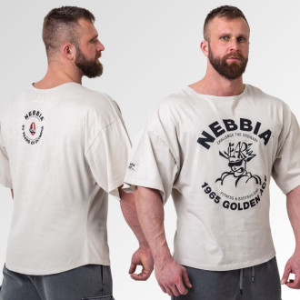 NEBBIA - Washed bavlnený rag top GOLDEN AGE 788 (light grey)