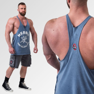 NEBBIA - Pánske tílko do fitka 791 (blue)
