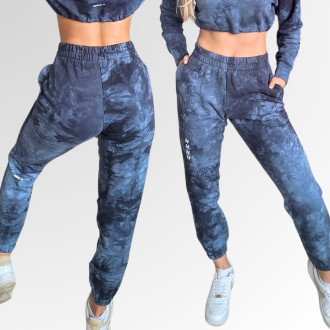 NEBBIA - Batikované tepláky dámské Re-fresh 590 (blue)