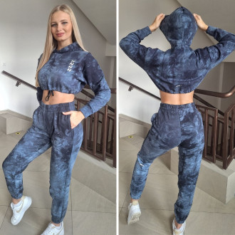 NEBBIA - Batikované tepláky dámské Re-fresh 590 (blue)