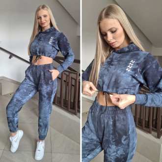 NEBBIA - Batikované tepláky dámské Re-fresh 590 (blue)