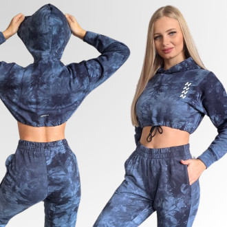 NEBBIA - Dámská batikovaná mikina Re-fresh 591 (blue)