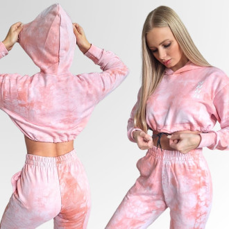 NEBBIA - Batikovaná mikina dámská Re-fresh 591 (pink)