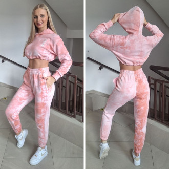 NEBBIA - Batikovaná mikina dámská Re-fresh 591 (pink)