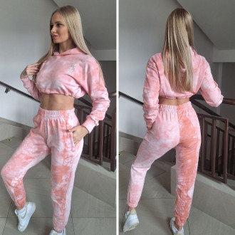 NEBBIA - Batikovaná mikina dámská Re-fresh 591 (pink)