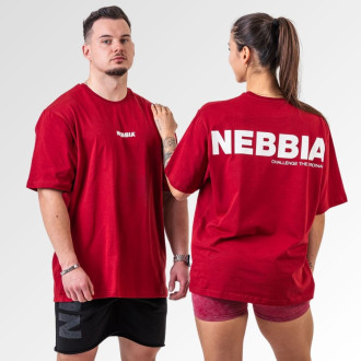 NEBBIA - Unisex oversized tričko Gym Essentials 381 (dark red)