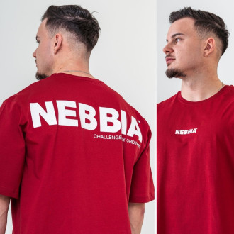 NEBBIA - Unisex oversized tričko Gym Essentials 381 (dark red)