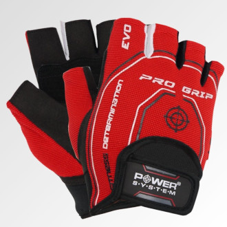 Power System - Rukavice na posilování PRO GRIP EVO PS-2260 (red)